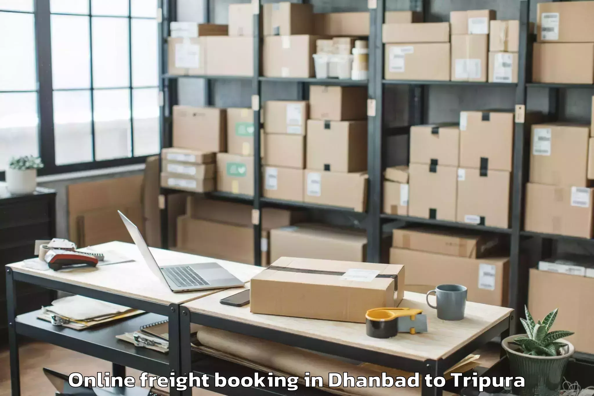 Top Dhanbad to Santirbazar Online Freight Booking Available